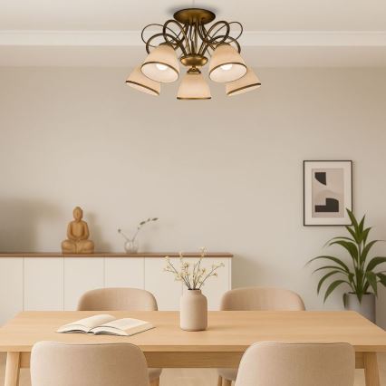 Brilagi - Plafonski luster FRED 5xE27/60W/230V prečnik 59 cm zlatni