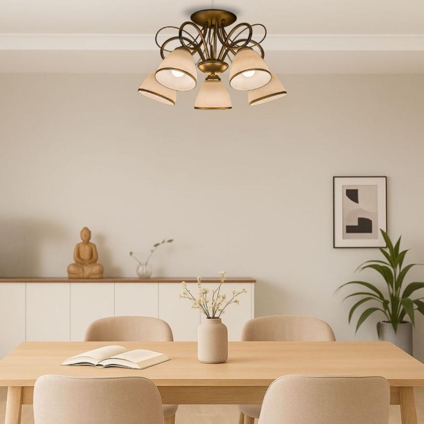 Brilagi - Plafonski luster FRED 5xE27/60W/230V prečnik 59 cm zlatni