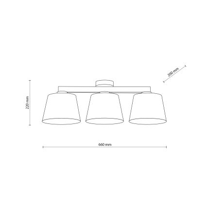 Brilagi - Plafonski luster LATTE 3xE27/15W/230V borovina/bela