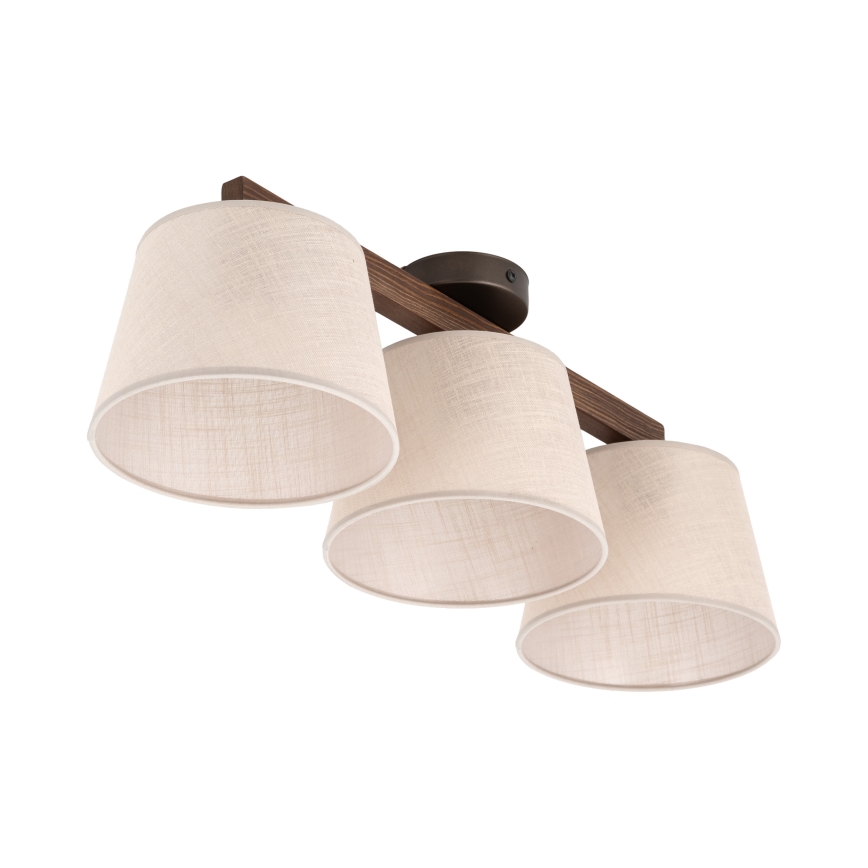 Brilagi - Plafonski luster LATTE 3xE27/15W/230V borovina/bež