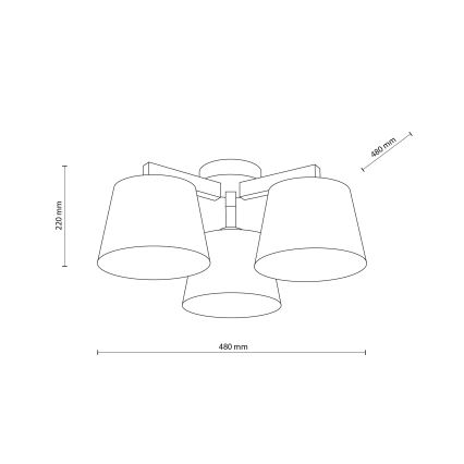 Brilagi - Plafonski luster LATTE 3xE27/15W/230V borovina/braon
