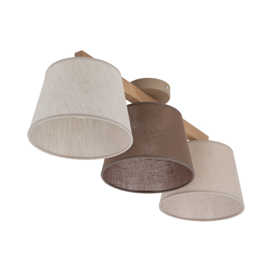 Brilagi - Plafonski luster LATTE 3xE27/15W/230V borovina/mix