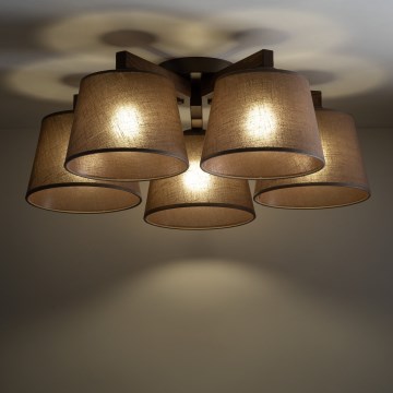 Brilagi - Plafonski luster LATTE 5xE27/15W/230V borovina/braon