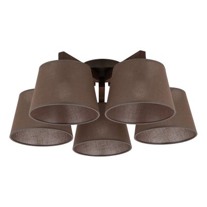 Brilagi - Plafonski luster LATTE 5xE27/15W/230V borovina/braon