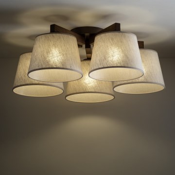 Brilagi - Plafonski luster LATTE 5xE27/15W/230V borovina/krem