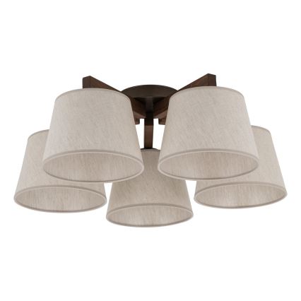 Brilagi - Plafonski luster LATTE 5xE27/15W/230V borovina/krem