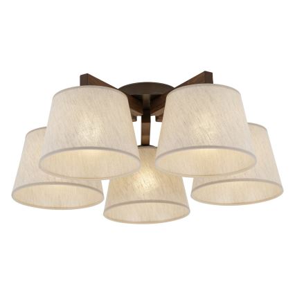 Brilagi - Plafonski luster LATTE 5xE27/15W/230V borovina/krem