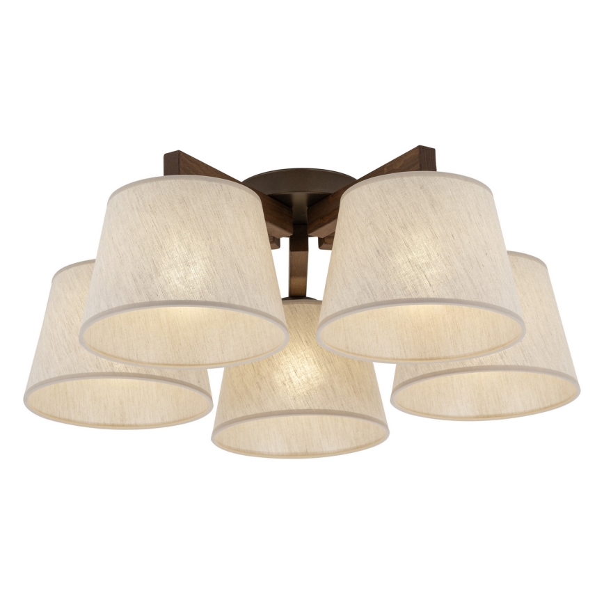 Brilagi - Plafonski luster LATTE 5xE27/15W/230V borovina/krem