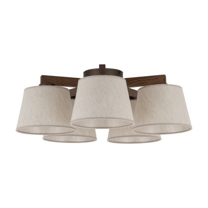 Brilagi - Plafonski luster LATTE 5xE27/15W/230V borovina/krem