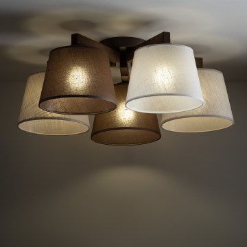 Brilagi - Plafonski luster LATTE 5xE27/15W/230V borovina/miks