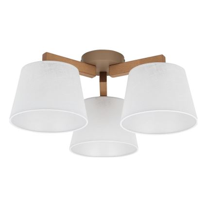 Brilagi - Plafonski luster LATTE SABIA 3xE27/15W/230V borovina/bela