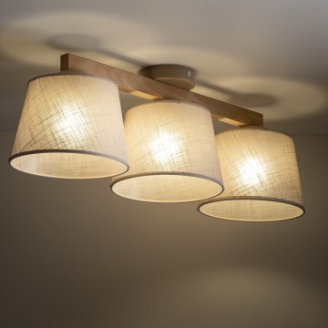 Brilagi - Plafonski luster LATTE SABIA 3xE27/15W/230V borovina/bež