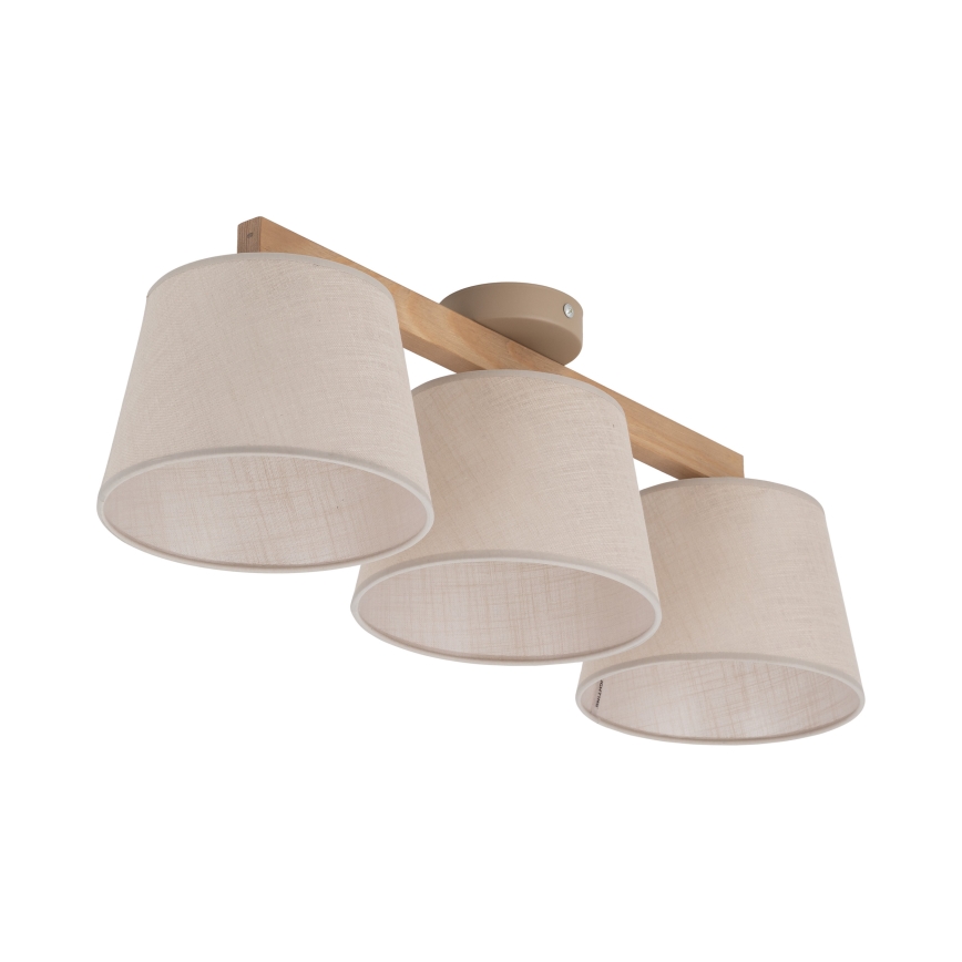 Brilagi - Plafonski luster LATTE SABIA 3xE27/15W/230V borovina/bež