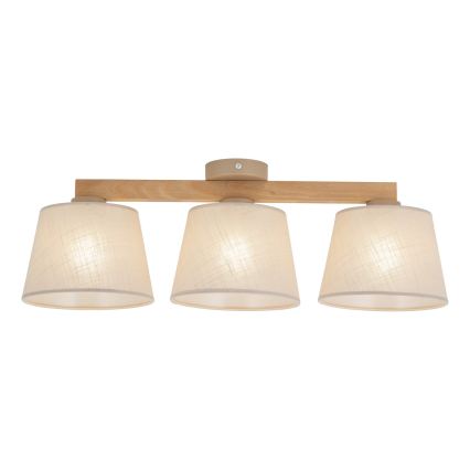 Brilagi - Plafonski luster LATTE SABIA 3xE27/15W/230V borovina/bež