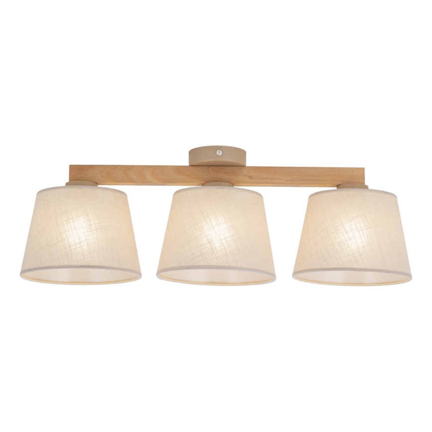 Brilagi - Plafonski luster LATTE SABIA 3xE27/15W/230V borovina/bež