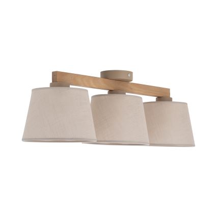 Brilagi - Plafonski luster LATTE SABIA 3xE27/15W/230V borovina/bež