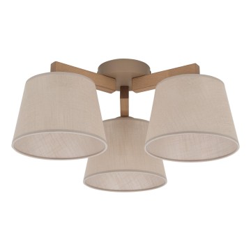 Brilagi - Plafonski luster LATTE SABIA 3xE27/15W/230V borovina/bež