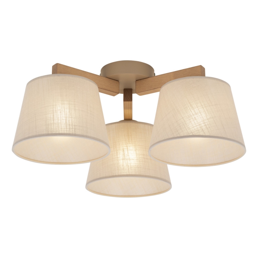 Brilagi - Plafonski luster LATTE SABIA 3xE27/15W/230V borovina/bež