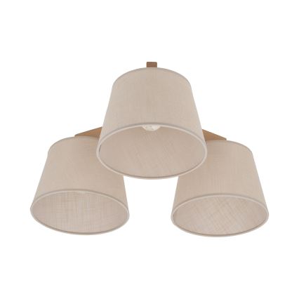 Brilagi - Plafonski luster LATTE SABIA 3xE27/15W/230V borovina/bež