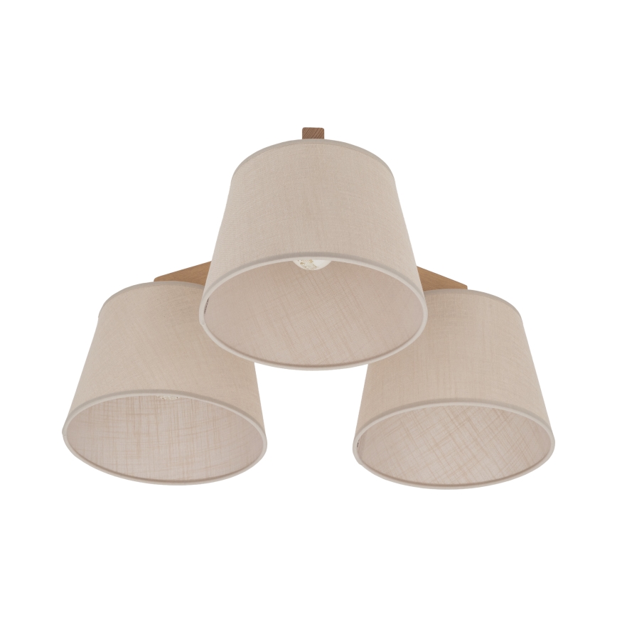 Brilagi - Plafonski luster LATTE SABIA 3xE27/15W/230V borovina/bež