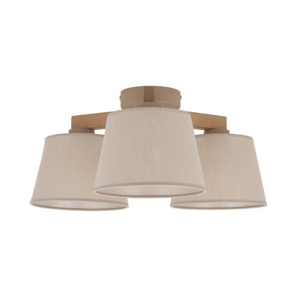 Brilagi - Plafonski luster LATTE SABIA 3xE27/15W/230V borovina/bež