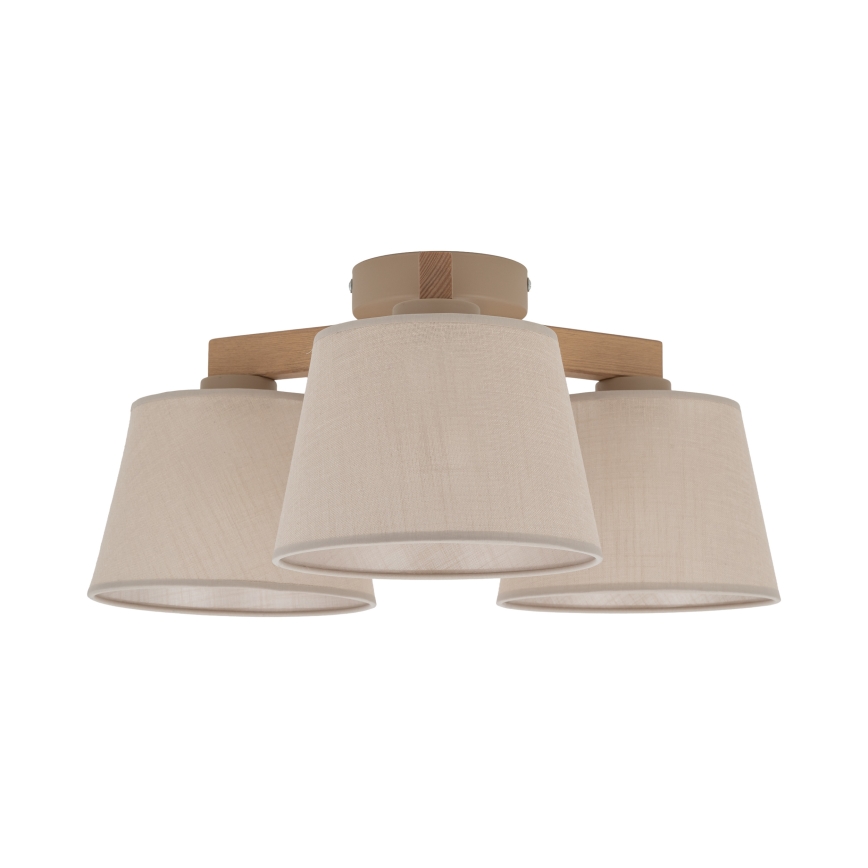Brilagi - Plafonski luster LATTE SABIA 3xE27/15W/230V borovina/bež
