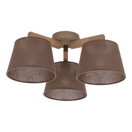 Brilagi - Plafonski luster LATTE SABIA 3xE27/15W/230V borovina/braon