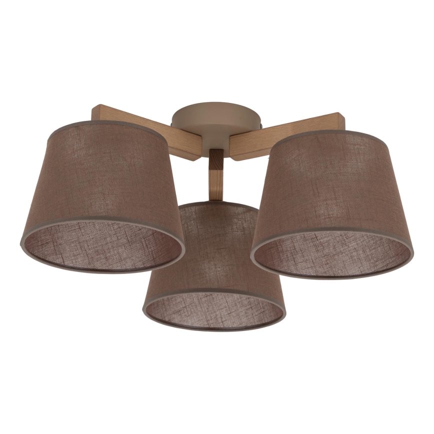 Brilagi - Plafonski luster LATTE SABIA 3xE27/15W/230V borovina/braon