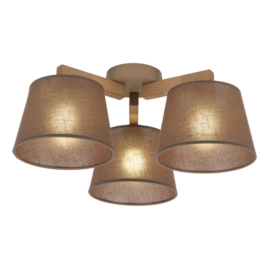 Brilagi - Plafonski luster LATTE SABIA 3xE27/15W/230V borovina/braon