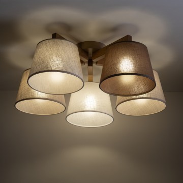 Brilagi - Plafonski luster LATTE SABIA 5xE27/15W/230V borovina/mix