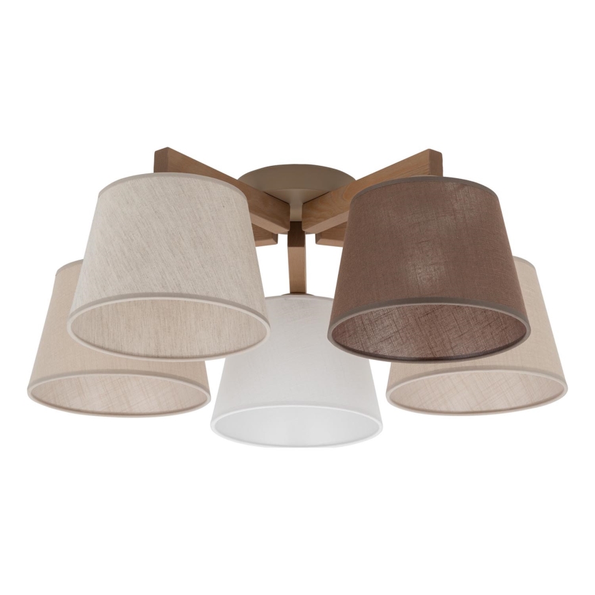 Brilagi - Plafonski luster LATTE SABIA 5xE27/15W/230V borovina/mix