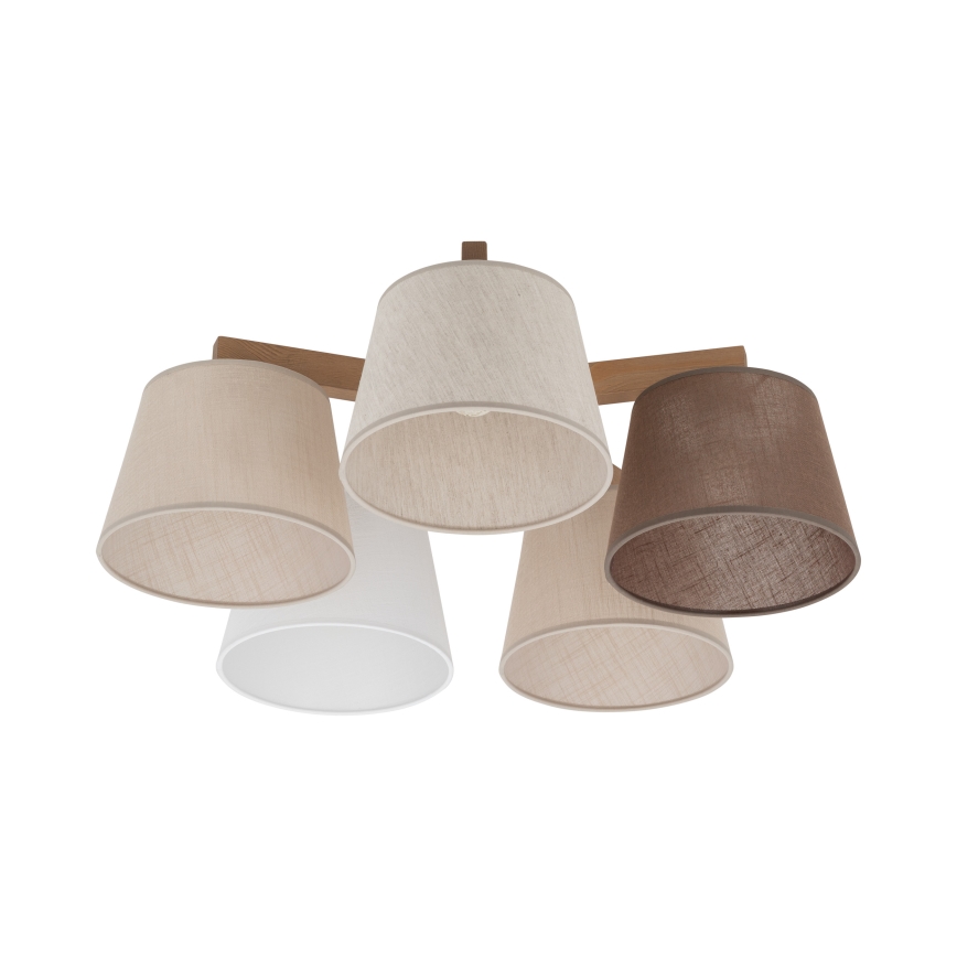 Brilagi - Plafonski luster LATTE SABIA 5xE27/15W/230V borovina/mix