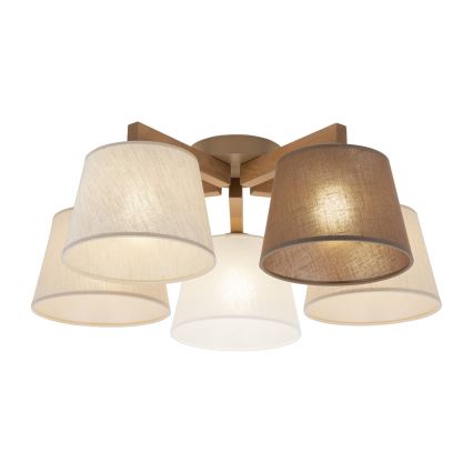 Brilagi - Plafonski luster LATTE SABIA 5xE27/15W/230V borovina/mix