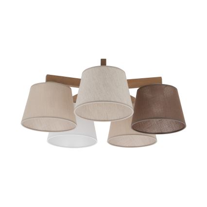 Brilagi - Plafonski luster LATTE SABIA 5xE27/15W/230V borovina/mix