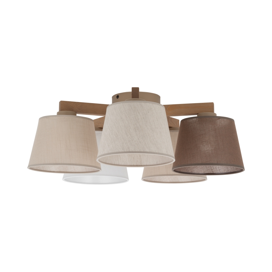 Brilagi - Plafonski luster LATTE SABIA 5xE27/15W/230V borovina/mix