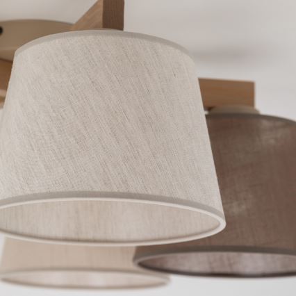 Brilagi - Plafonski luster LATTE SABIA 5xE27/15W/230V borovina/mix