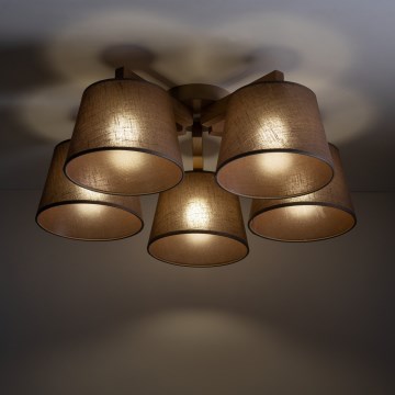 Brilagi - Plafonski luster LATTE SABIA 5xE27/15W/230V borovina/smeđa