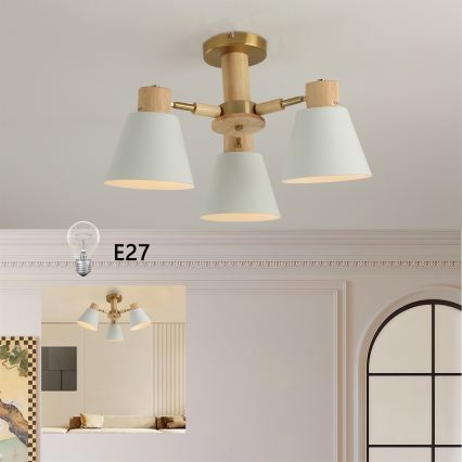 Brilagi - Plafonski luster LUND WOOD 3xE27/40W/230V prečnik 50 cm drvo