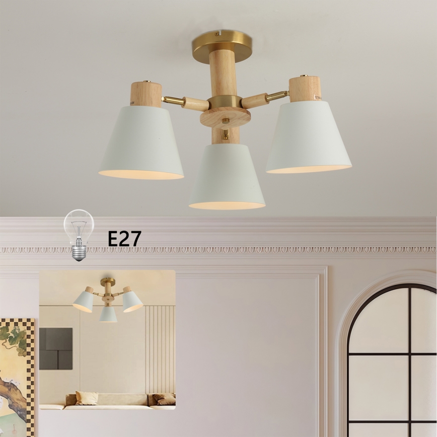 Brilagi - Plafonski luster LUND WOOD 3xE27/40W/230V prečnik 50 cm drvo