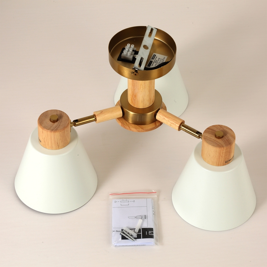Brilagi - Plafonski luster LUND WOOD 3xE27/40W/230V prečnik 50 cm drvo