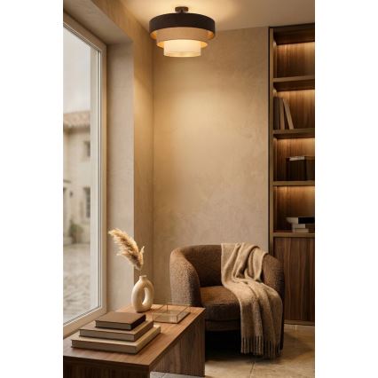Brilagi - Plafonski luster LUNETA 1xE27/60W/230V prečnik 40 cm braon/bež/krem