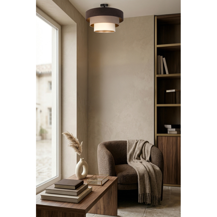Brilagi - Plafonski luster LUNETA 1xE27/60W/230V prečnik 40 cm braon/bež/krem