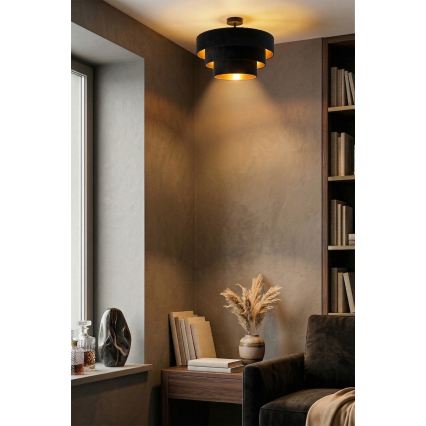 Brilagi - Plafonski luster LUNETA 1xE27/60W/230V prečnik 40 cm crna/zlatna