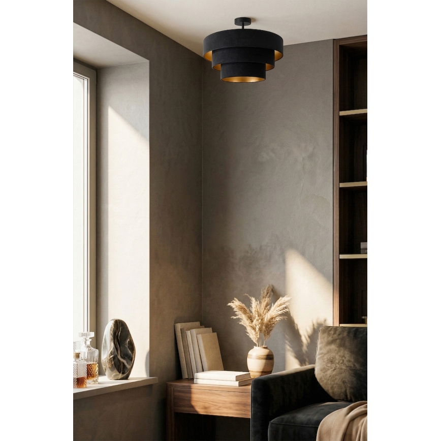 Brilagi - Plafonski luster LUNETA 1xE27/60W/230V prečnik 40 cm crna/zlatna