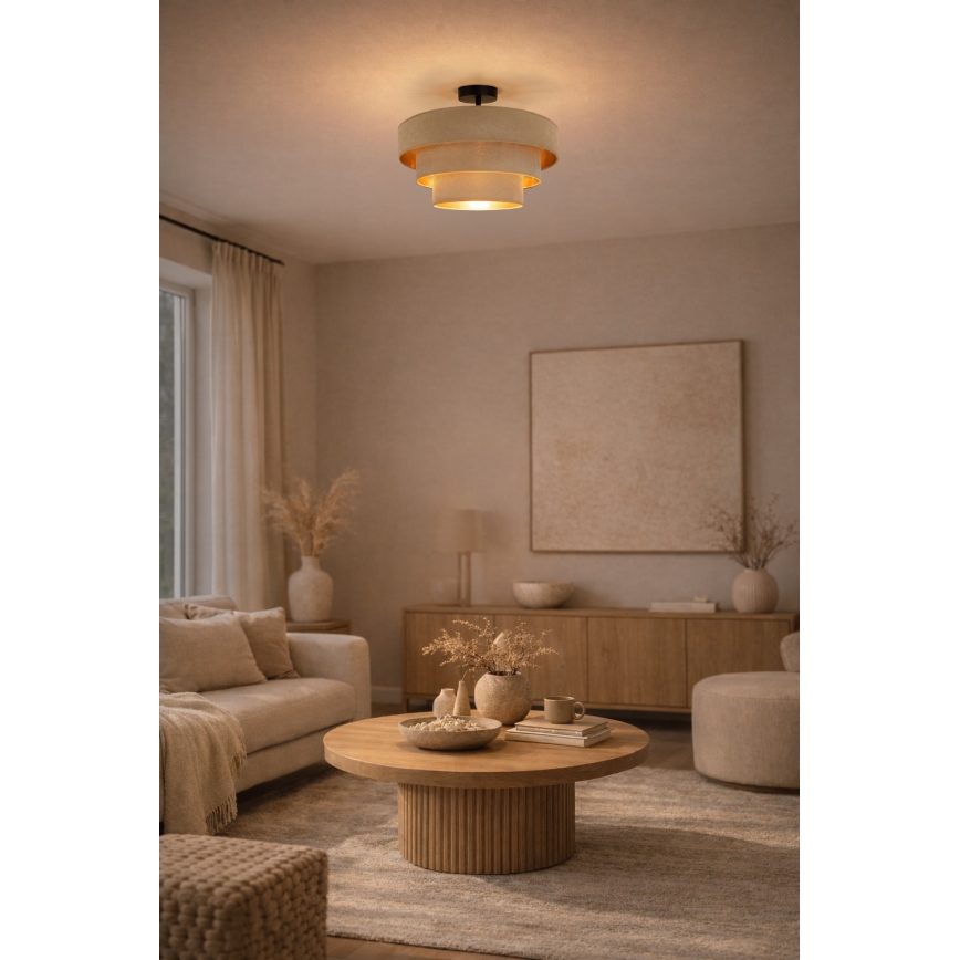 Brilagi - Plafonski luster LUNETA 1xE27/60W/230V prečnika 40 cm bež/zlatna