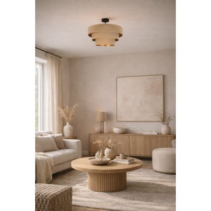 Brilagi - Plafonski luster LUNETA 1xE27/60W/230V prečnika 40 cm bež/zlatna