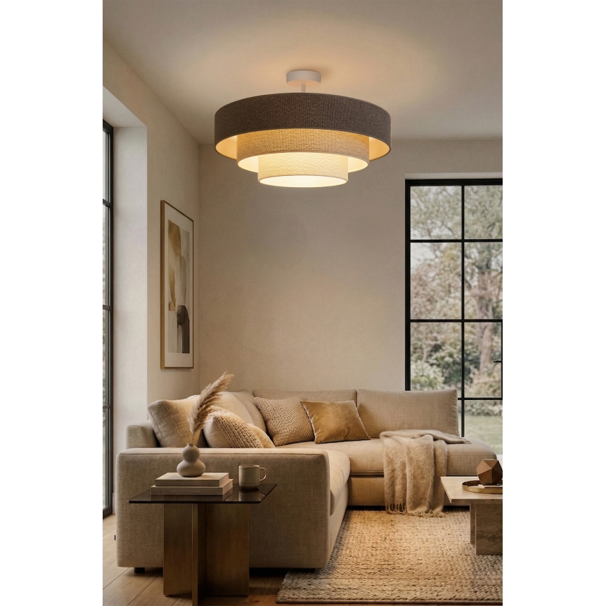 Brilagi - Plafonski luster LUNETA 3xE27/60W/230V fi 80 cm siva/krem/bela