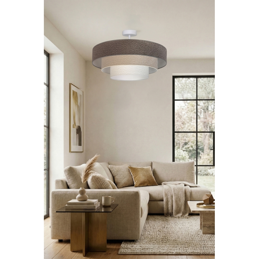 Brilagi - Plafonski luster LUNETA 3xE27/60W/230V fi 80 cm siva/krem/bela