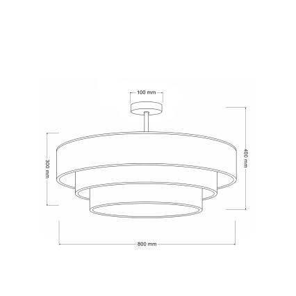 Brilagi - Plafonski luster LUNETA 3xE27/60W/230V fi 80 cm siva/krem/bela