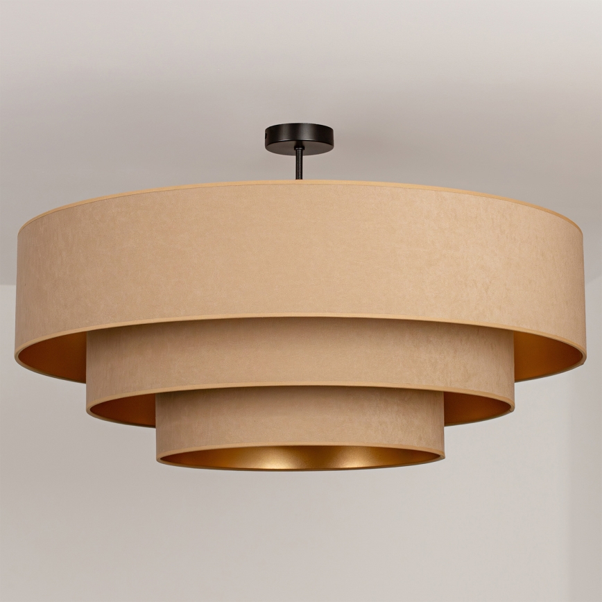 Brilagi - Plafonski luster LUNETA 3xE27/60W/230V prečnik 80 cm bež/zlatan